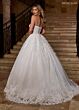 Rachel Allan RB6166 Lace Applique Hem Plunging Neck Bridal Gown