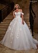 Rachel Allan RB6170 Applique Strap Ruched Bodice Wedding Dress