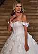 Rachel Allan RB6170 Applique Strap Ruched Bodice Wedding Dress