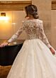 Rachel Allan RB6172 Sheer Sleeve V-Neck Wedding Gown