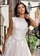 Rachel Allan RB7002 Jewel Neck Cap Sleeve A-Line Bridal Gown