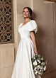 Rachel Allan RB7004 Puff Sleeve Square Neck A-Line Wedding Dress