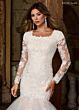 Rachel Allan RB7005 Square Neck Long Sleeve Mermaid Wedding Gown