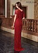 Rachel Allan RB8114 Flutter Sleeves Scoop Neck Dress