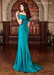 Rachel Allan RB8123 Portrait Neckline Lace Top Dress