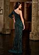 Rachel Allan RB8124 High Slit One Sleeve Dress