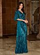Rachel Allan RB8127 Flutter Sleeves V-Neck Sequin Dress