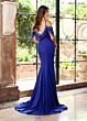 Rachel Allan RB8146 Slit Skirt Cold Shoulder Dress