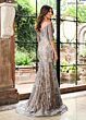 Rachel Allan RB8151 Plunging Neckline Metallic Lace Dress