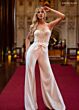 Rachel Allan RB1019 Removable Topper Wide-Leg Wedding Jumpsuit