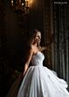 Rachel Allan RB4235 Plunging Neck Layered Skirt Bridal Dress
