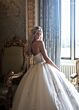 Rachel Allan RB4235 Plunging Neck Layered Skirt Bridal Dress