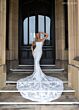 Rachel Allan RB4236 Cutaway Train Scoop Neck Bridal Dress