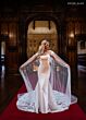 Rachel Allan RB4236 Cutaway Train Scoop Neck Bridal Dress