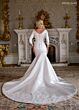 Rachel Allan RB7024 Three-Quarter Sleeve Applique Train Bridal Gown