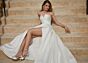 Mori Lee 4126 Mischa Button Back High Slit Wedding Gown
