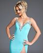 Jovani 38989 Sky-High Slit Beaded Neckline Dress