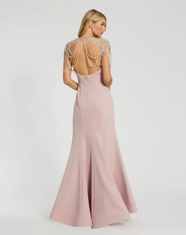 Mac Duggal 11775 Fit And Flare Embellished Neck Dress