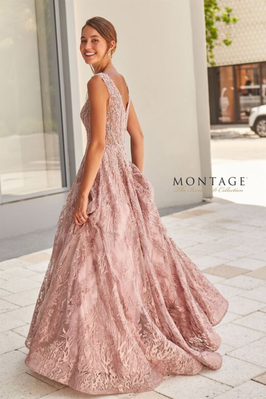 Ivonne D Exclusively for Mon Cheri 120D10 V-Neck Embroidered Dress