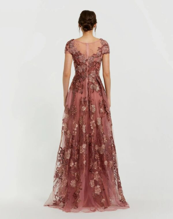 Mac Duggal 20294 Cap Sleeve Embroidered Dress