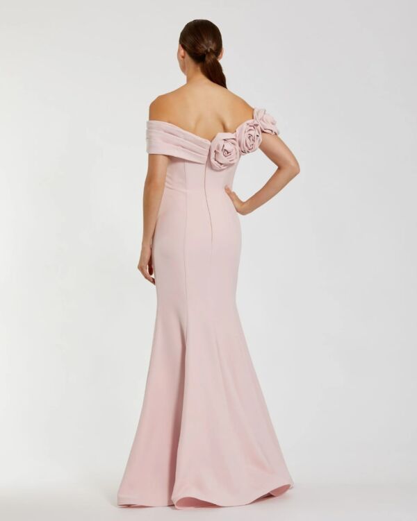 Mac Duggal 21104 Off-The-Shoulder Rosette Neck Mermaid Dress