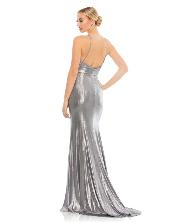 Mac Duggal 26408 Plunging Neckline Metallic Dress