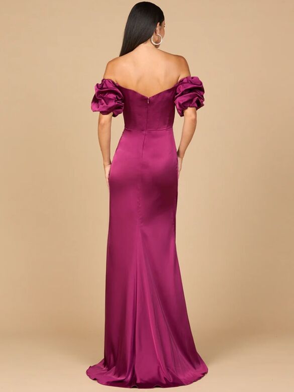Lara 28957 High Slit Faux Wrap Dress