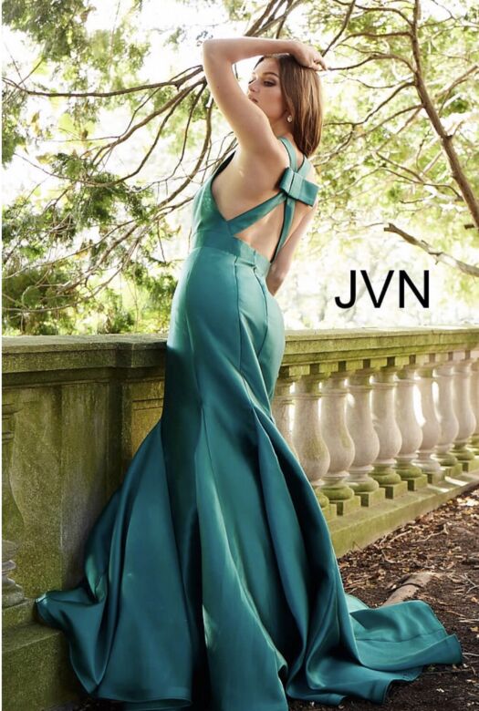 Jovani JVN60917 Crisscross Back Mermaid Formal Gown