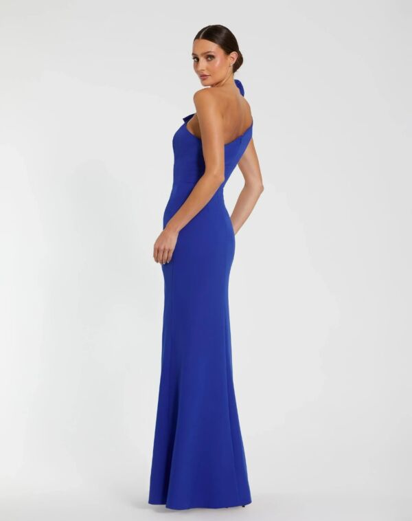 Mac Duggal 49862 Shoulder Bow Asymmetric Neck Long Party Dress