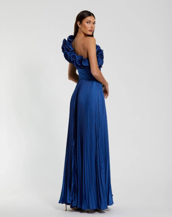 Mac Duggal 49902 Ruffle Neck Pleated Long Party Dress