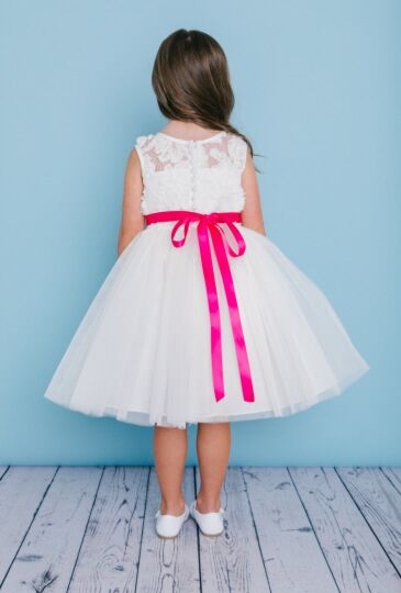 Rosebud 5136 Illusion Neckline Flower Girl Dress