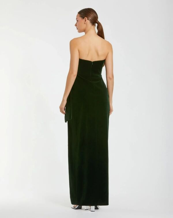 Mac Duggal 55080 Side Bow Strapless Velvet Long Party Dress