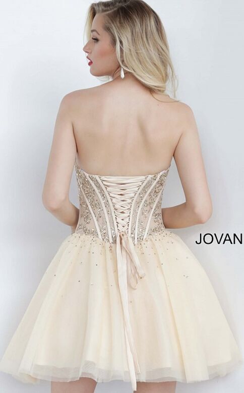 Jovani 63657 Corset Bodice Short Party Dress