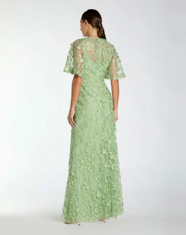 Mac Duggal 68810 Flutter Sleeve Jewel Neck Dress
