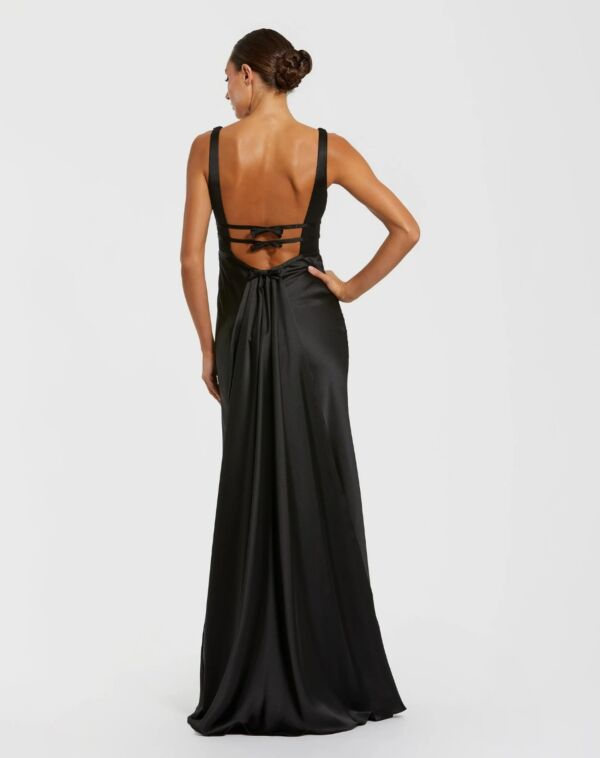 Mac Duggal 68855 Plunging V-Neckline Bow Waistband Dress