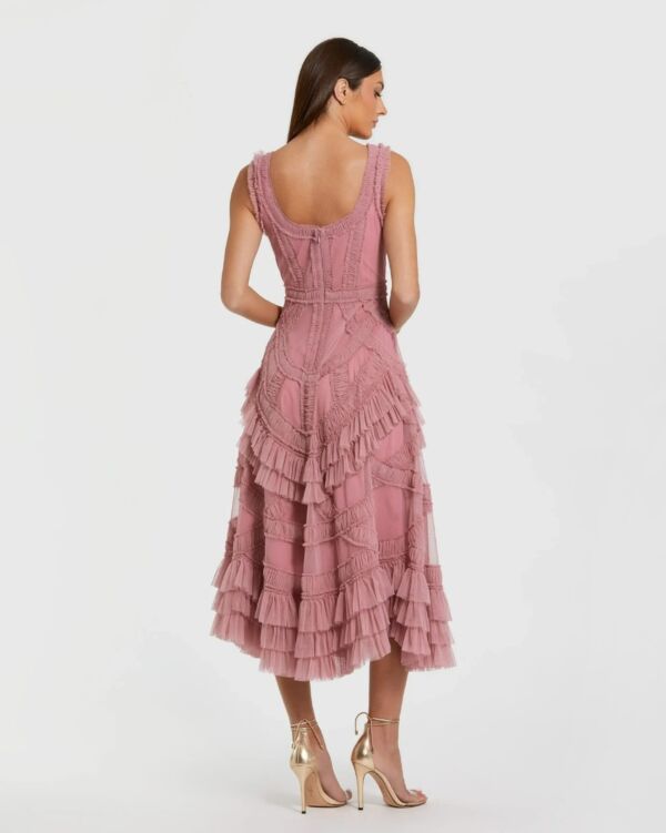 Mac Duggal 8250 Ruffle Midi Scoop Neck Mother Of The Bride Dress