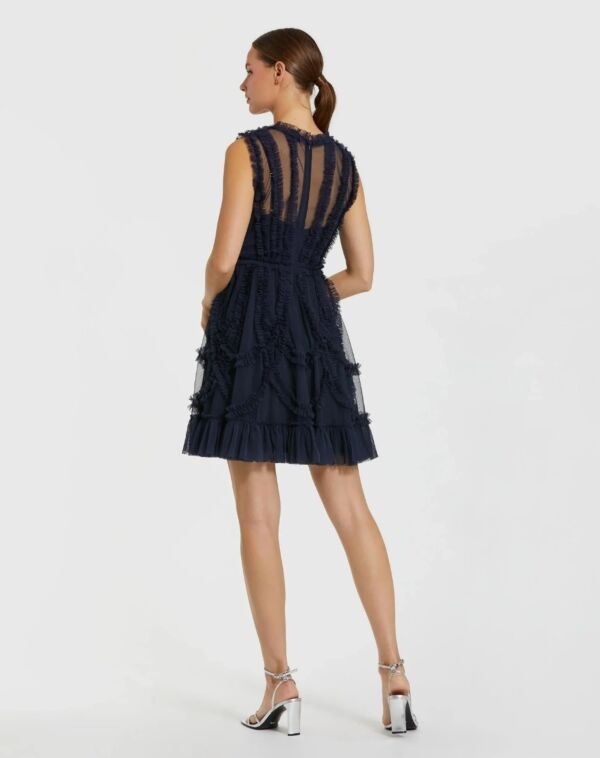 Mac Duggal 8289 High Neck Ruffle Hem Sleeveless Dress
