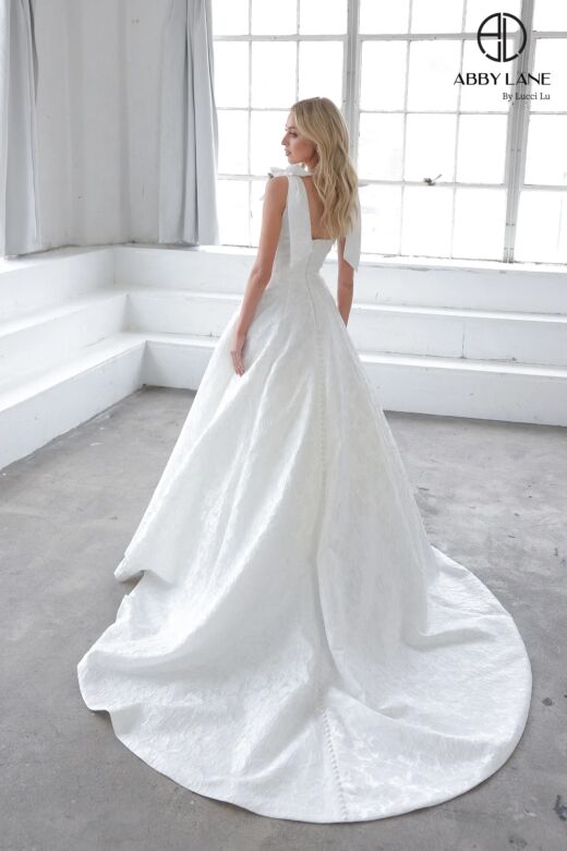 Abby Lane 97306 Square Neckline A-line Brocade Wedding Gown