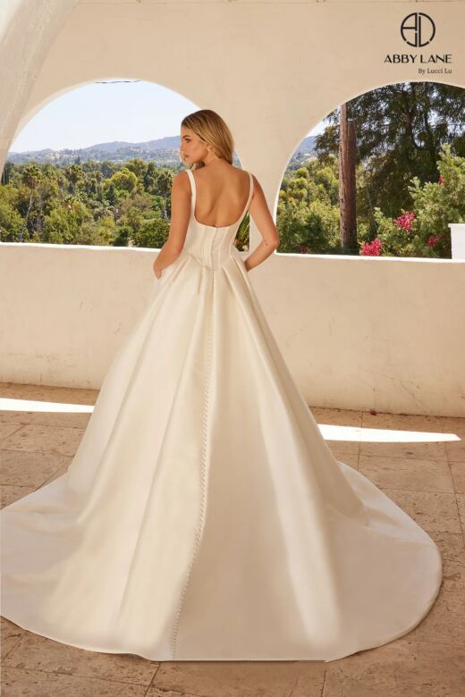 Abby Lane 97280 Back Buttons Scoop Neckline Mikado Bridal Gown