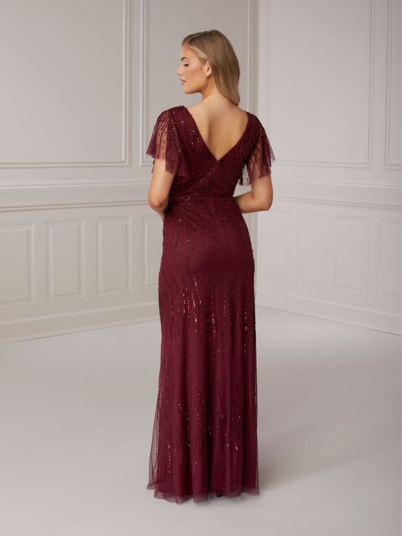 Christina Wu 40556 Flare Sleeve Scoop Neck Dress
