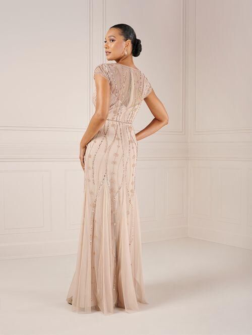 Adrianna Papell 40442 Cap Sleeve Godet Skirt Dress - Stock Only