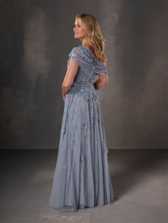 Christina Wu 40570 Asymmetrical Neckline Floral Dress