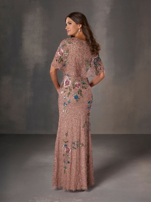 Christina Wu 40572 Cape Sleeve Embellished Dress