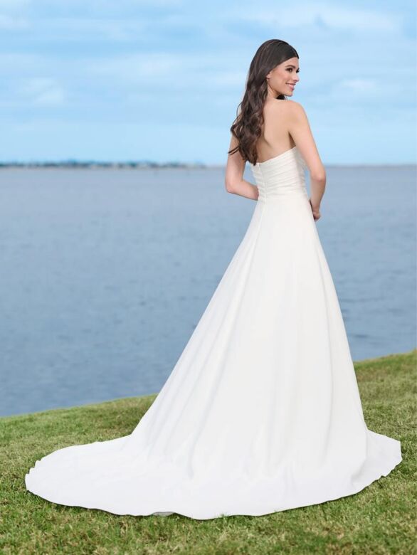 Adrianna Papell 45005 Draped Bodice Sweetheart Neck Wedding Gown