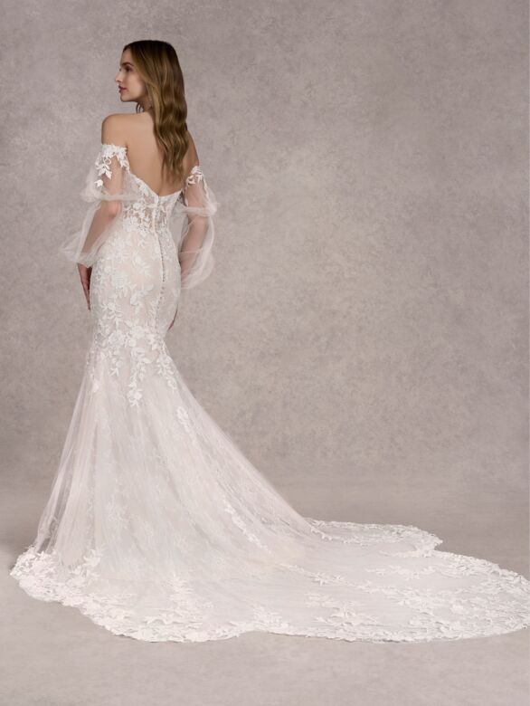 Adrianna Papell 31257 Petal Train Marie Sleeve Wedding Gown