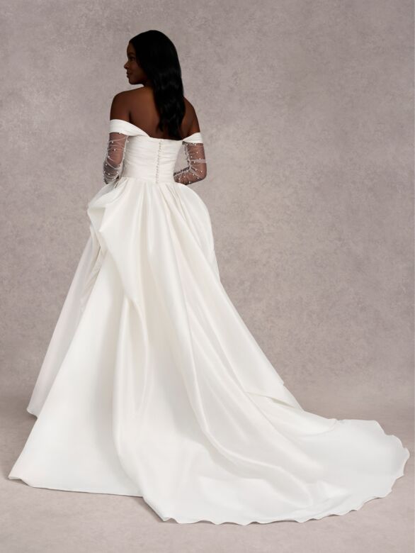 Adrianna Papell 31259 High Slit Off The Shoulder Wedding Gown