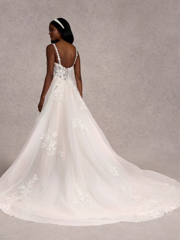 Adrianna Papell 31261 Spaghetti Straps Corset Bodice Bridal Dress