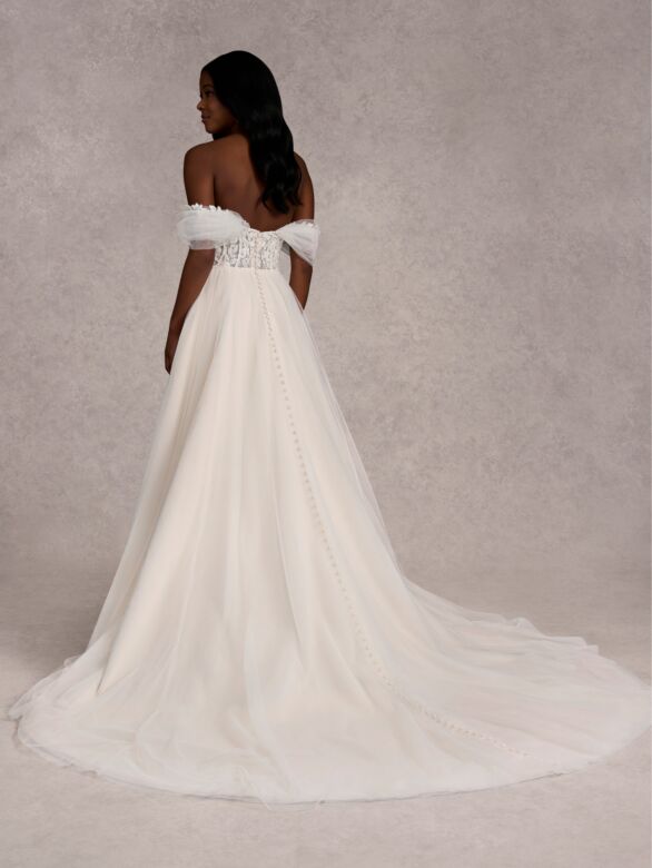 Adrianna Papell 31268 High Slit Off The Shoulder Wedding Dress