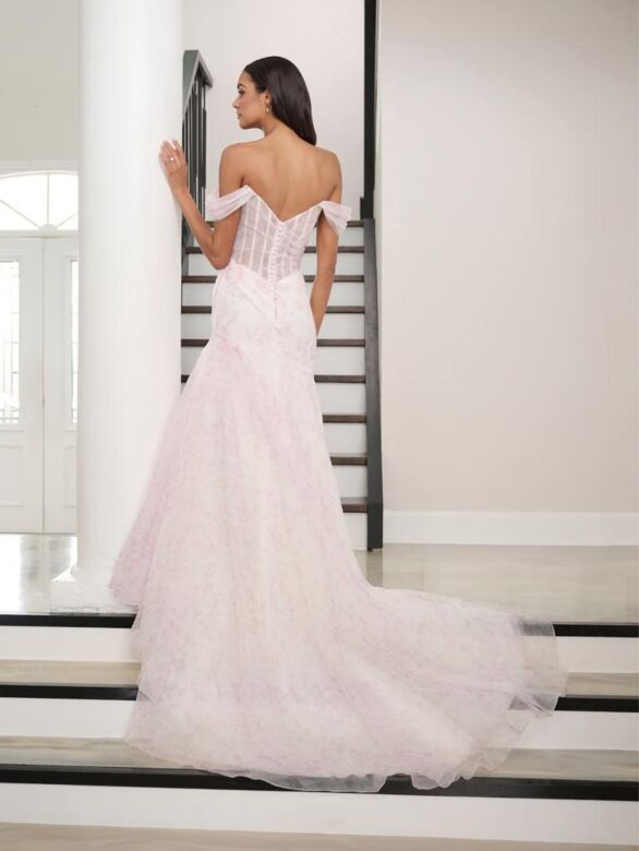Adrianna Papell 31292 Off-The-Shoulder Trumpet Wedding Dress