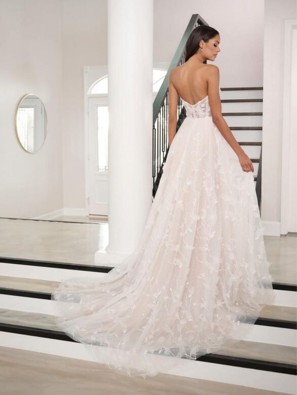 Adrianna Papell 31295 A-Line Plunging Neck Wedding Gown